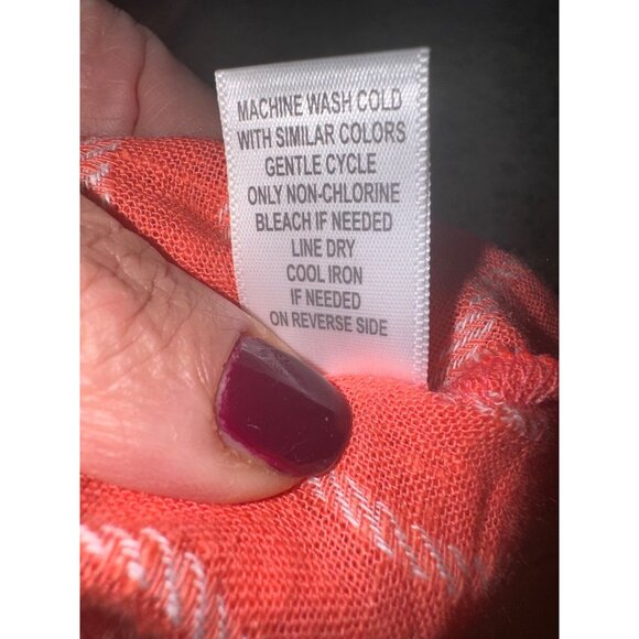 Kaktus XXL Coral White Striped Bib Overall Handkerchief Hem Sleeveless Dress - Picture 8 of 11